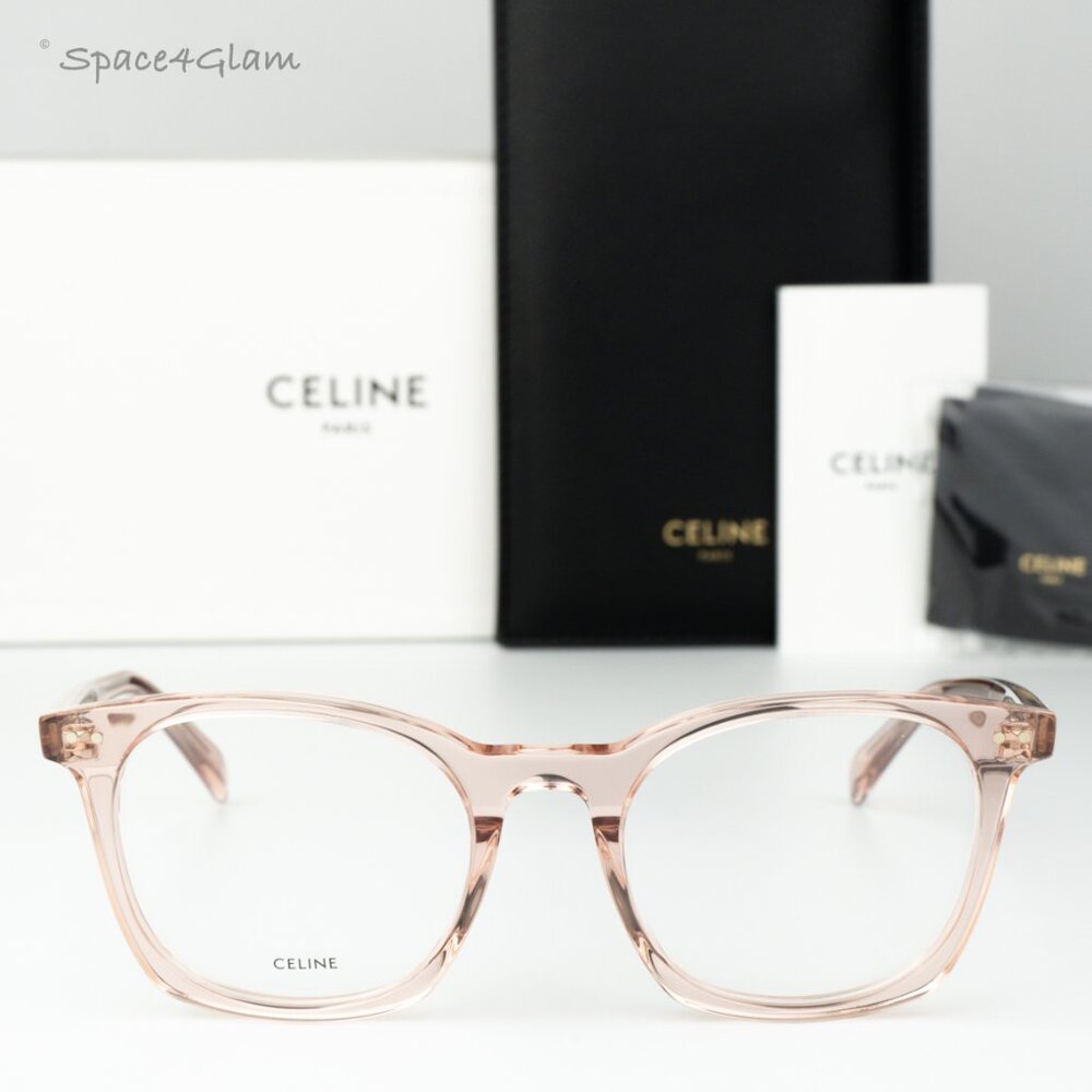 Celine Women Eyeglasses Shiny Rose Demo Square CL50058I THIN 074 BRAND NEW